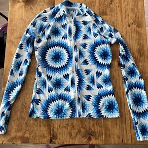 Mott 50’s Wynn swim jacket in pained suns pattern- full zip, UPF 50+